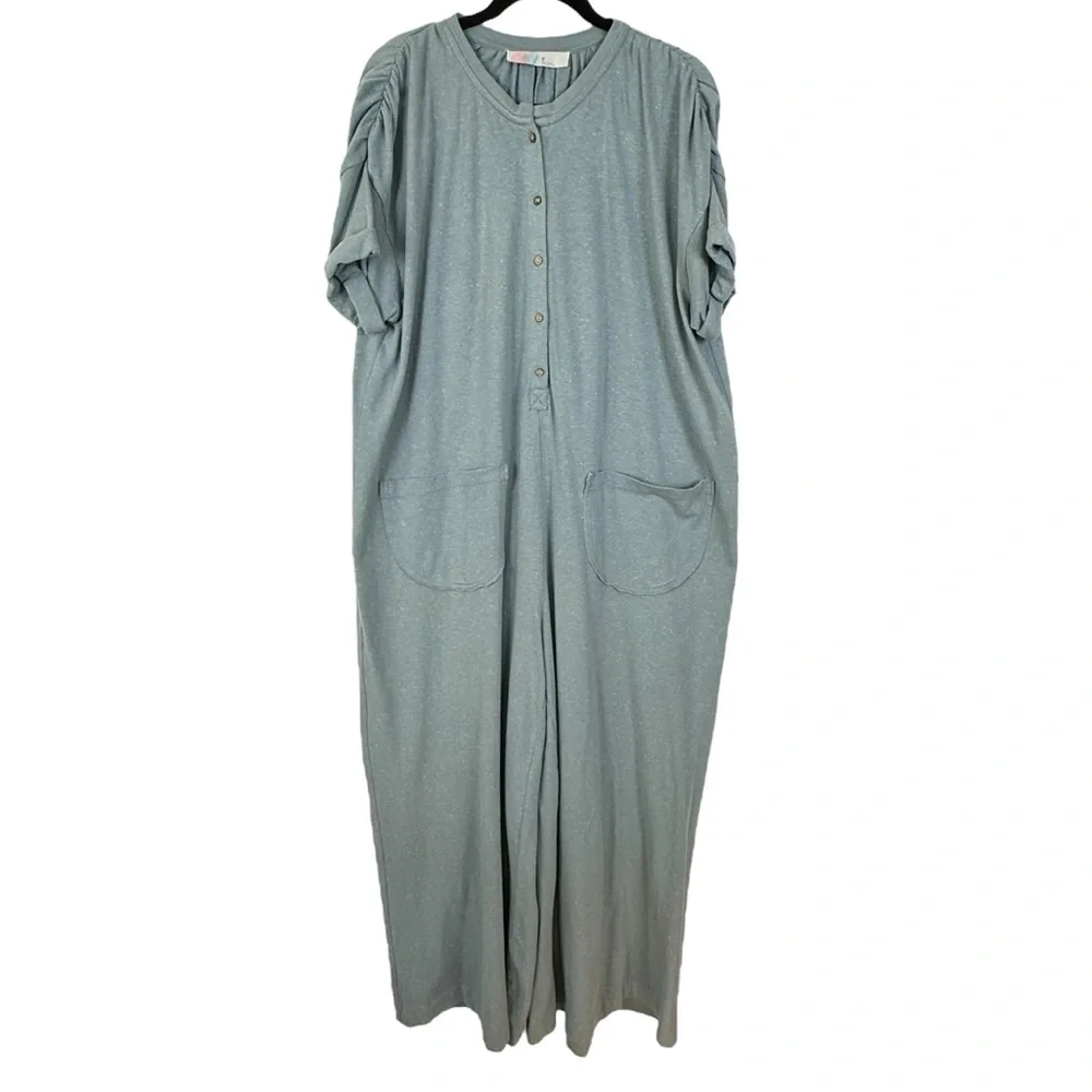 By Together Free People Beach Collection Knit Jumpsuit Seafoam Green Size Medium - Picture 3 of 16